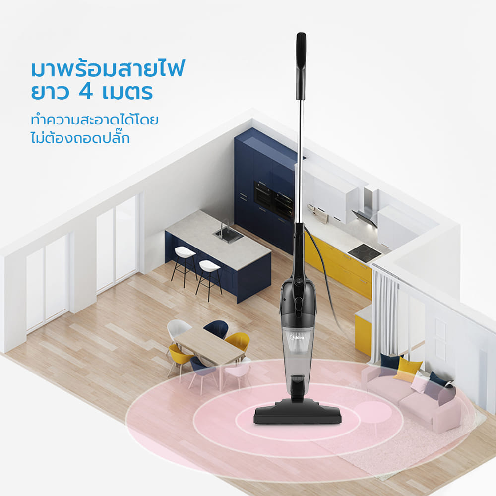 เครื่องดูดฝุ่นแบบด้าม MIDEA รุ่น MS861THBK (BLACK)